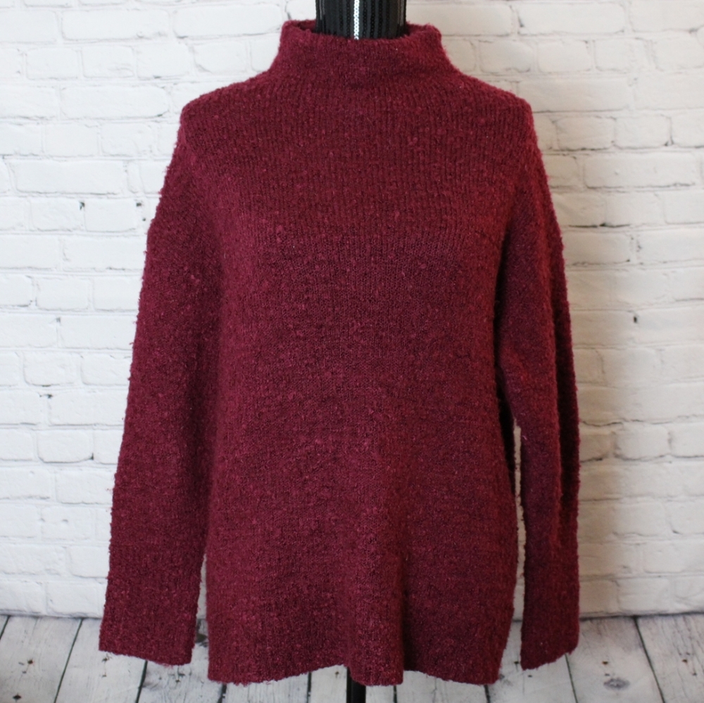 Michael Kors Burgundy Mock Turtle Neck Sweater
